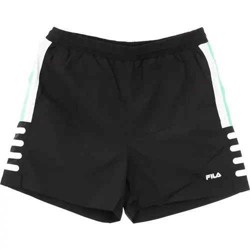 Casual Shorts, male, , Size: XL Woven Shorts Black/Green/White Lightweight Elastic - Fila - Modalova