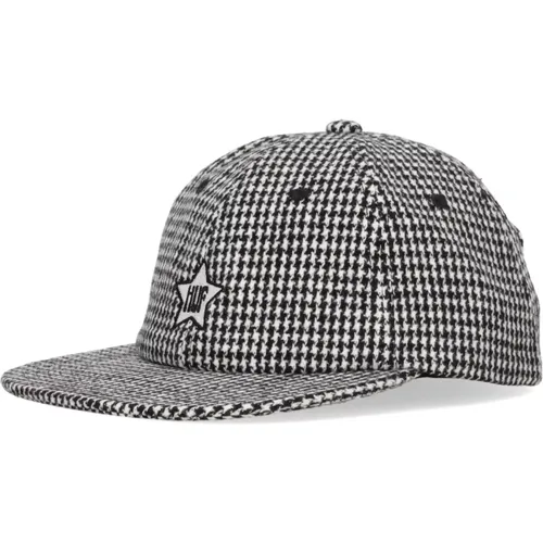 Caps, male, , Size: ONE SIZE Houndstooth Flat Visor Cap Black - HUF - Modalova