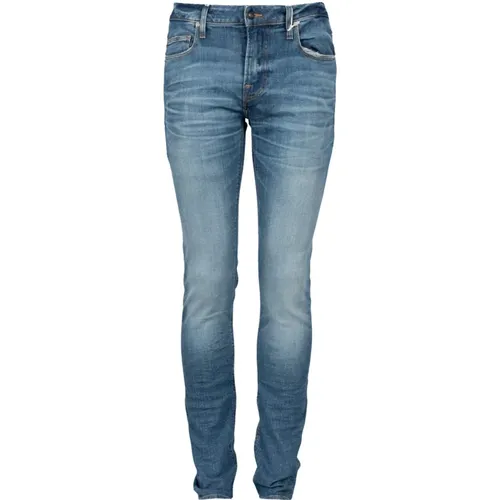 Ausgeblichene Skinny Jeans mit Goldener Naht , Herren, Größe: W29 L34 - Guess - Modalova