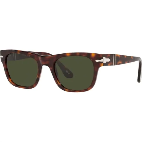 Havana/Grün Sonnenbrille , unisex, Größe: 52 MM - Persol - Modalova