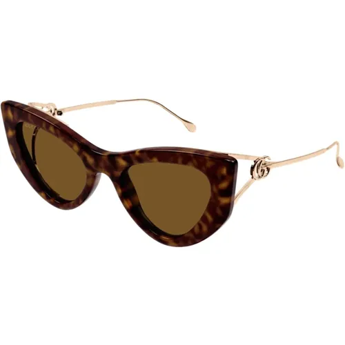 Sunglasses, unisex, , Size: ONE SIZE Cat-eye sunglasses with metal frame - Gucci - Modalova