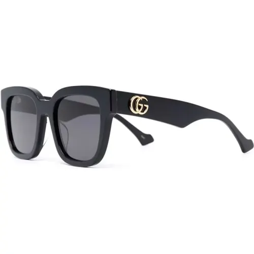 Schwarze Casual Sonnenbrille , Damen, Größe: 52 MM - Gucci - Modalova