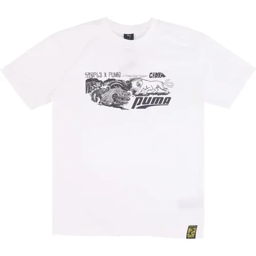 Grafik Tee X Staple Weißes T-Shirt , Herren, Größe: L - Puma - Modalova