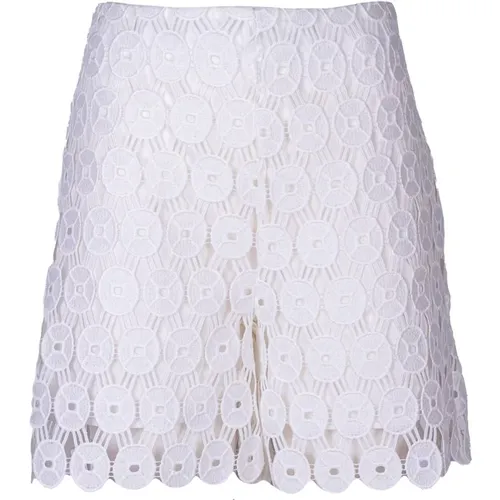 High-waisted cotton macramé skirt , female, Sizes: XS, S - Erika Cavallini - Modalova