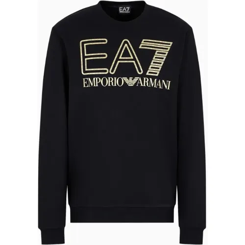 Clean Design Crew-Neck Sweatshirt , male, Sizes: L, S, 2XL, M, XL - Emporio Armani EA7 - Modalova