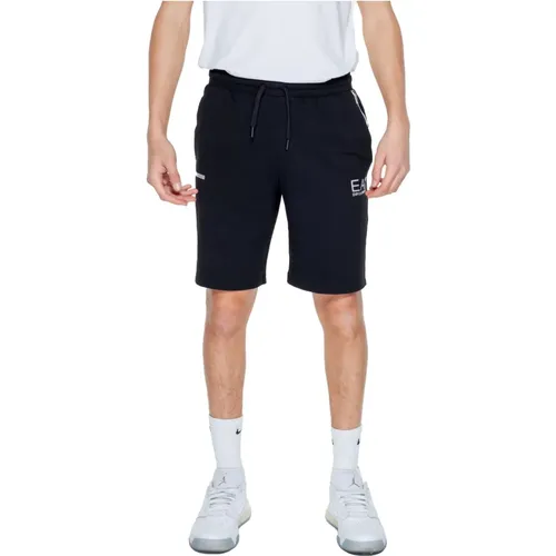 Schwarze Shorts mit Taschen , Herren, Größe: S - Emporio Armani EA7 - Modalova