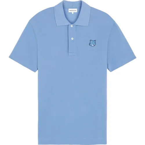 Fox Head Logo Polo Shirt , Herren, Größe: M - Maison Kitsuné - Modalova