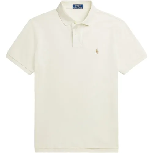 Polo Shirts, male, , Size: M Mesh Polo Shirt Offwhite - Ralph Lauren - Modalova