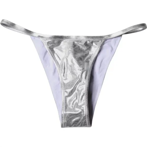 Bikinis, female, , Size: S Silver Logo Bikini Bottom Swimwear - Dolce & Gabbana - Modalova