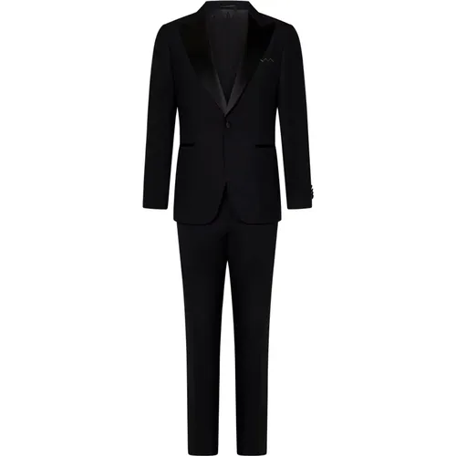 Single Breasted Suits, male, , Size: 3XL Tropical Wool Tuxedo Suit - Low Brand - Modalova