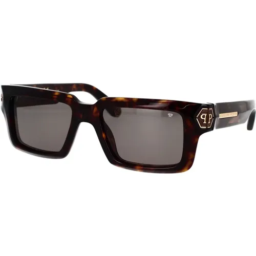 Sunglasses, unisex, , Size: 53 MM Luxury Rectangular Sunglasses with Metal Frame - Philipp Plein - Modalova