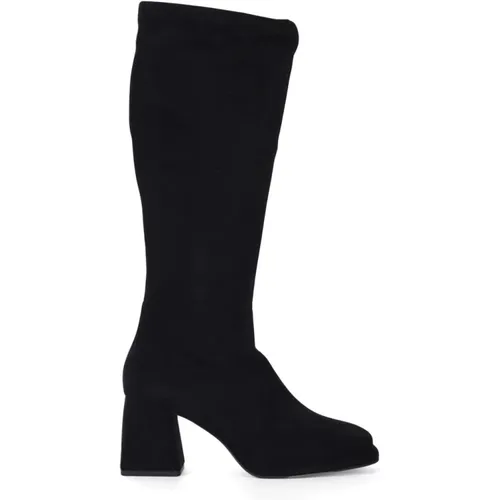 Schwarze Lederstiefel für Damen - Emanuelle Vee - Modalova