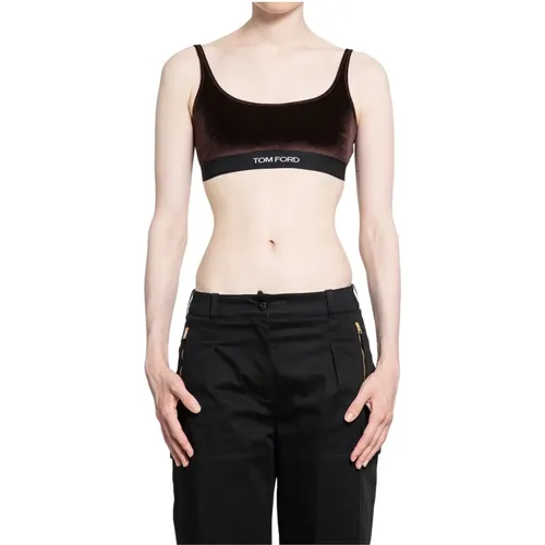 Samt-Bralette mit elastischem Logo-Saum , Damen, Größe: XS - Tom Ford - Modalova