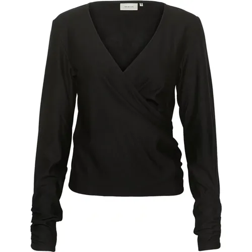 Wrap Top Blouse with Draped Details , female, Sizes: XL, L, XS, S, M - Gestuz - Modalova