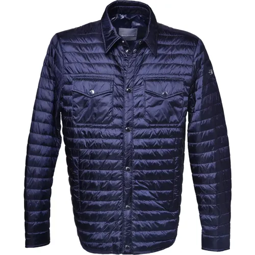 Down jacket in navy nylon , male, Sizes: 3XL, L, XL, 2XL - Baldinini - Modalova