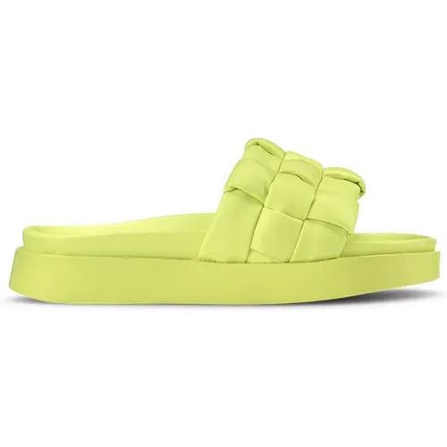 Sliders, female, , Size: 11 US Braided Lime Slipper Vegan Summer - Inuikii - Modalova