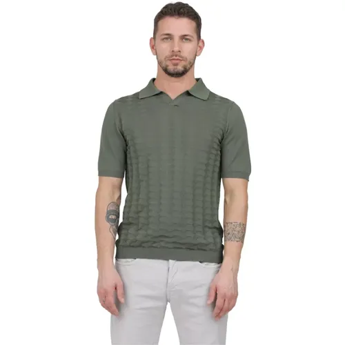 Hexagon Knit Polo Shirt , male, Sizes: L, M, XL - Irish Crone - Modalova