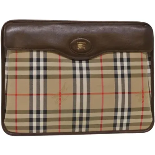 Pre-owned Clutches, female, , Size: ONE SIZE Pre-owned Canvas clutches - Burberry Vintage - Modalova