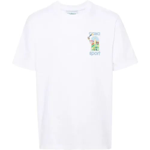 T-Shirts,Logo Print Crewneck T-Shirts und Polos - Casablanca - Modalova