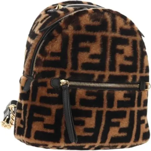 Pre-owned Backpacks, female, , Size: ONE SIZE Pre-owned Canvas Backpack - Fendi Vintage - Modalova