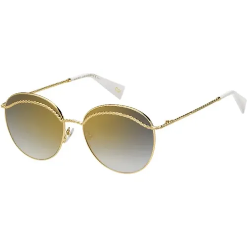 Gold/Weiß Verspiegelte Sonnenbrille Modell 253,Stilvolle Sonnenbrille in Pink/Gold Gradient - Marc Jacobs - Modalova