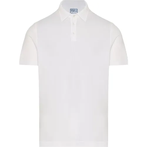 Slim Fit Baumwoll Polo Shirt , Herren, Größe: L - Fedeli - Modalova