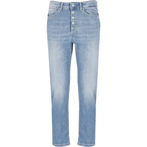 Cotton Jeans with Jewel Buttons , female, Sizes: W31, W30 - Dondup - Modalova