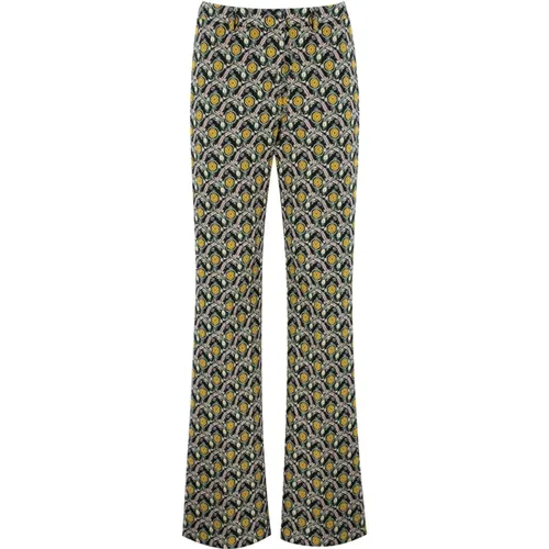 Wide Trousers, female, , Size: M Slim-fit palazzo trousers with tie-inspired print - ETRO - Modalova