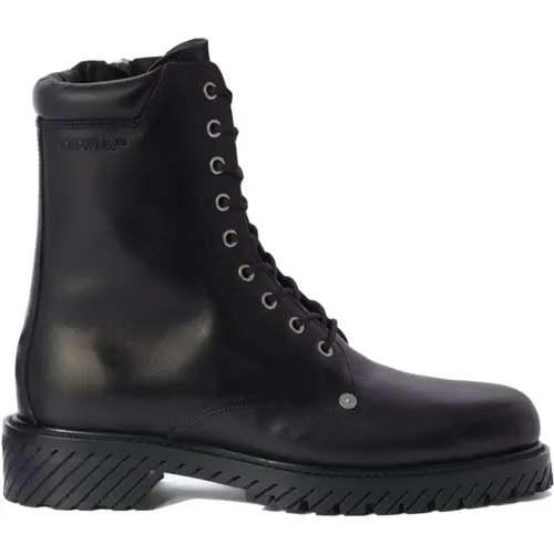 Combat Lace Up Boot , male, Sizes: 6 UK, 9 UK, 8 UK, 7 UK, 10 UK - Off White - Modalova