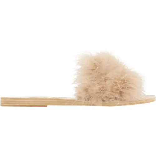 Mia Marabou Feather Sandals , female, Sizes: 4 UK, 7 UK, 8 UK, 9 UK, 6 UK - Ancient Greek Sandals - Modalova