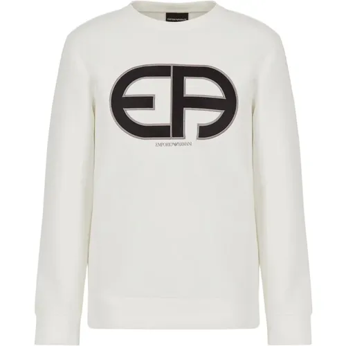 Sweatshirt aus Doppelstrick mit erhabenem R-EAcreate-Logo - Emporio Armani - Modalova