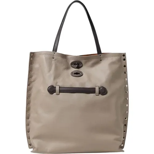 Tote Bags, female, , Size: ONE SIZE Postina M Leather Tote - Zanellato - Modalova