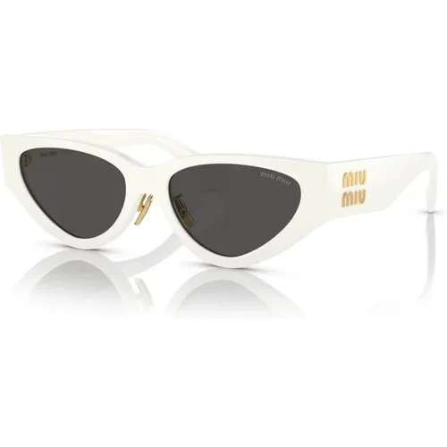 White/Dark Grey Sunglasses Miu Miu - Miu Miu - Modalova