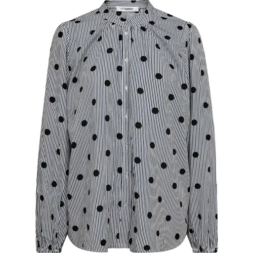 Dotted Shirt Blouse WhiteBlack , female, Sizes: XL, S, M, XS, L - Co'Couture - Modalova