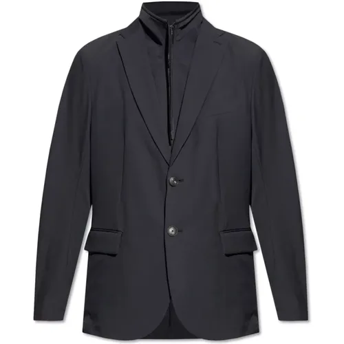 Blazers, male, , Size: L Blazer with notch lapels - Emporio Armani - Modalova