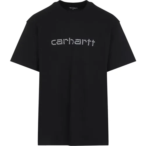 T-Shirts, male, , Size: XL Rivet Script T-Shirt - Carhartt WIP - Modalova