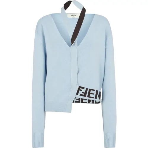 Wool Cashmere Cardigan Aw23 , female, Sizes: S - Fendi - Modalova