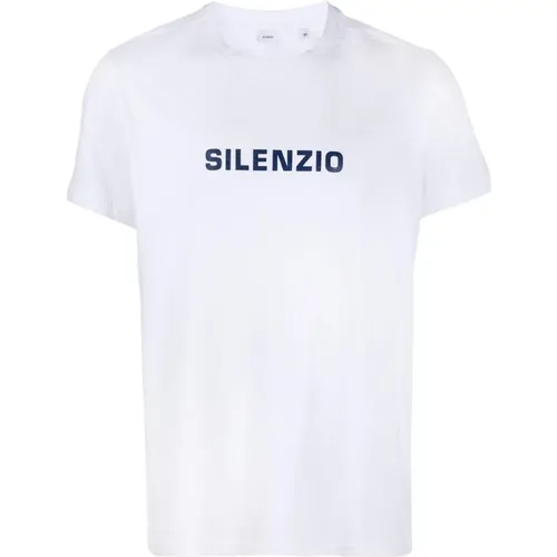 Silenzio Logo Print T-Shirt , male, Sizes: XL, M, L - Aspesi - Modalova