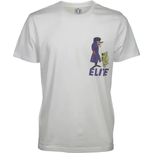 Elite Baumwoll T-Shirt mit Frontprint , Herren, Größe: S - Equipe 55 - Modalova