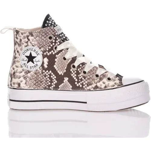 Handgefertigte Beige Schwarze Sneakers , Damen, Größe: 38 EU - Converse - Modalova