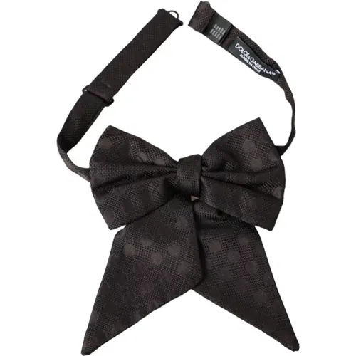 Bowties, male, , Size: ONE SIZE Silk Bow Tie Adjustable Neck Strap - Dolce & Gabbana - Modalova