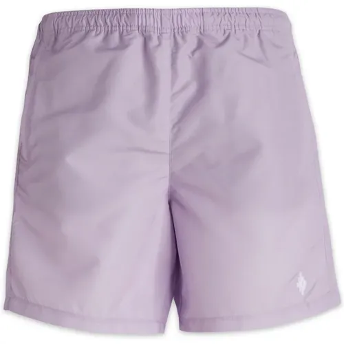 Beachwear, male, , Size: M High-Waist Swim Shorts - Marcelo Burlon - Modalova