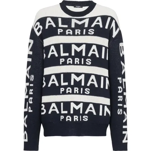 Pullover bestickt mit Paris-Logo - Balmain - Modalova