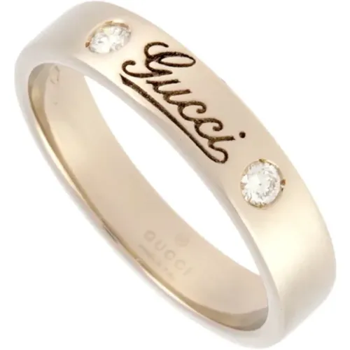 Pre-owned Jewellery, female, , Size: ONE SIZE Pre-owned White Gold rings - Gucci Vintage - Modalova