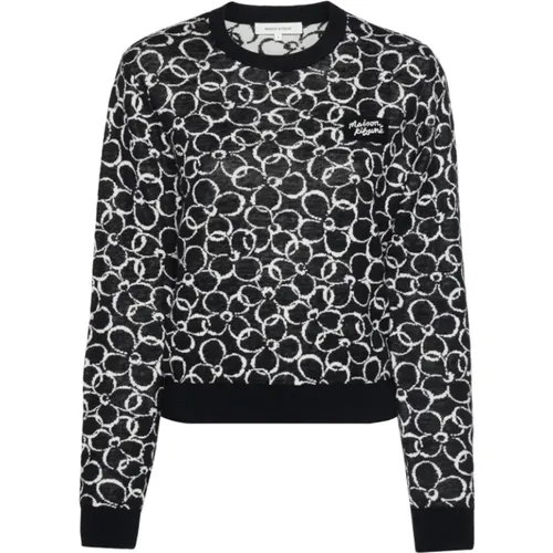 Ink Knitwear with Flower Print , female, Sizes: M, S - Maison Kitsuné - Modalova