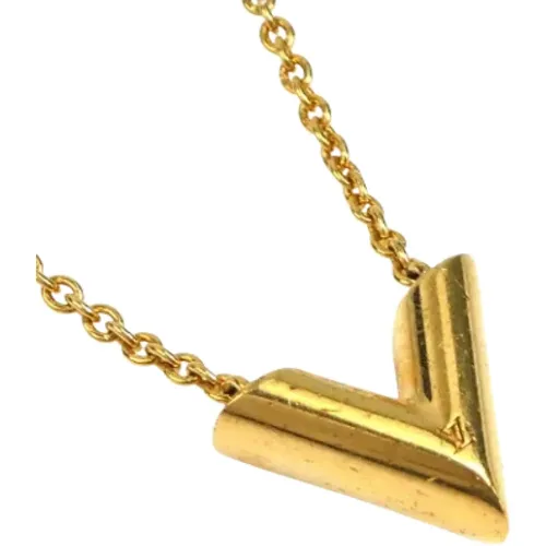 Pre-owned Gold necklaces , female, Sizes: ONE SIZE - Louis Vuitton Vintage - Modalova