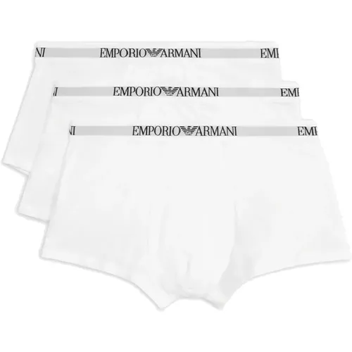 Bottoms, male, , Size: L Set of three stretch cotton boxers - Emporio Armani - Modalova