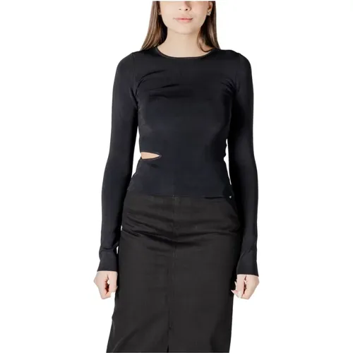 Long Sleeve Tops, female, , Size: M Cut-Out Detail Long Sleeve Top - Calvin Klein Jeans - Modalova