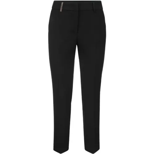 Trousers with slits in stretch viscose canvas , female, Sizes: XS - PESERICO - Modalova