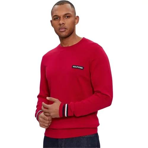 Pullover Global Stripe CON Logo , male, Sizes: XL, L, M - Tommy Hilfiger - Modalova